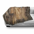 thumbnail image 3 of Rustic Soft Flannel Fleece Throw Blanket, Dated Simple Door Like in Construction Vertical Barns House Nobody Bohemian Print, Cozy Plush for Indoor and Outdoor Use, 70" x 90", Chocolate, by Ambesonne, 3 of 6