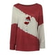 thumbnail image 4 of Blusa informal de manga larga con cuello redondo y estampado de retales para mujer a la moda navideña Pompotops gfhjh9880, 4 of 5
