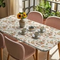 thumbnail image 3 of Easter Bunny Table Cloths for 3 Foot Rectangle Tables, Spring Easter Eggs Botanical Linen Patio Waterproof Elastic Fitted Tablecloths, Washable Rectangular Table Cover for Camping, 3 of 8