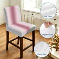 thumbnail image 4 of Light Pink Grey Ombre Bar Stool Cover Set of 6, Modern Abstract Art Gradient Stretch Bar Chair Cover, Removable Washable Pub Counter Stool Chair Slipcover for Kitchen Dining Room Pub Cafe, 4 of 9