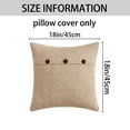 thumbnail image 6 of Unique Bargains Triple Button Decorative Pillowcases Khaki 18" x 18", 6 of 6