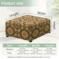 thumbnail image 7 of Xoenoiee Boho Mandala Flower Print Square Ottoman Cover Stretch Folding Storage Bench Ottoman Cover Footrest Stool Slipcover Footstool Protector Cover with Elastic Bottom, S, 7 of 7