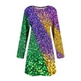 thumbnail image 4 of asdoklhq Sparkly Dresses for Women Fashion Round-Neck Short Sleeved Printed Pullover Dress Multicolor L, 4 of 5
