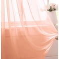 thumbnail image 4 of Home Mart Goods Peach Solid Color Rod Pocket Sheer Glam Elegant Curtain Set 63" Long - 2 Panels, 4 of 5