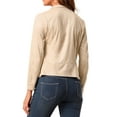 thumbnail image 4 of MODA NOVA Juniors Faux Suede Long Sleeve Draped Front Moto Jacket, 4 of 7