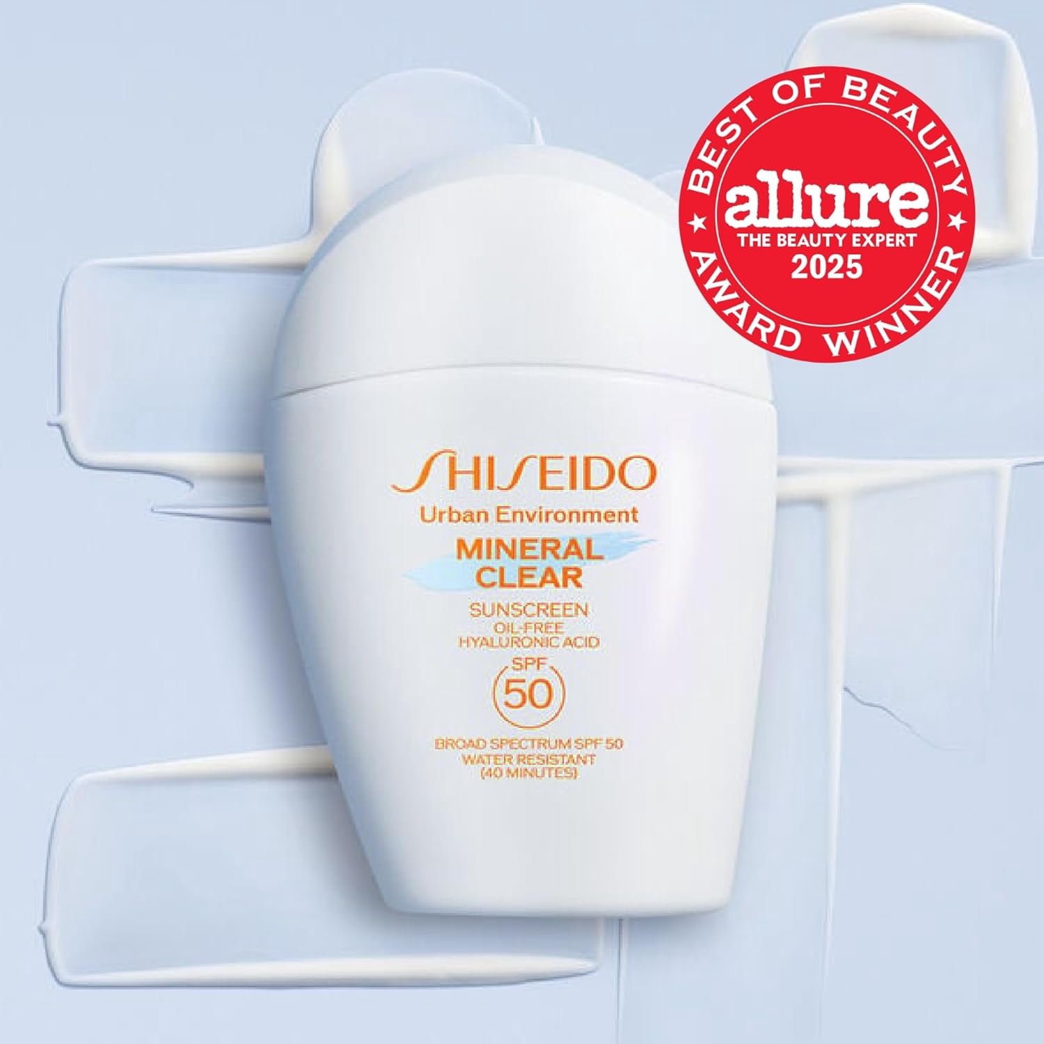 Shiseido Urban Environment Mineral Clear Sunscreen SPF 50, 100% Mineral Actives Sunscreen for Face, 30mL 1 fl. oz