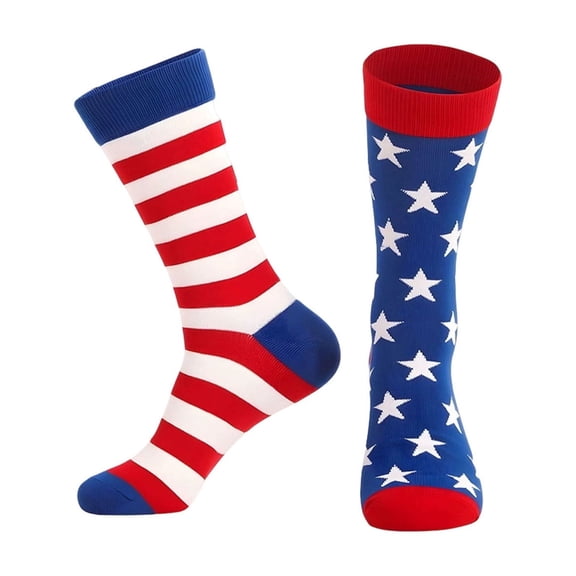 QSAWXQZ Kids' Independence Day Crew Socks Star Stripe Breathable Blend Socks Free Size