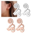 thumbnail image 3 of Redempat Women Clip Earrings Beautiful Jewelry Decorations Solid Color Chic Non-piercing Earring Fashion Decor Accessory Golden, 3 of 6