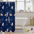 thumbnail image 3 of Manfei Cartoon Rocket Planets Shower Curtain 72Wx84L,Celestial Space Stars Bathroom Shower Curtain,Blue, 3 of 5