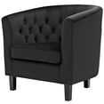 thumbnail image 4 of Modern Contemporary Urban Design Living Room Lounge Club Lobby Armchair and Loveseat Sofa Set, Velvet Fabric, Black, 4 of 6