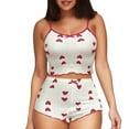 thumbnail image 4 of MESSUEN Camisole Tops for Women Pajamas for Women Set Pajama Set Strip Love Printed Suspender Shorts Pure Pajama Design Sweet Home Clothing Set Cami Top Womens Pajamas Set Hot Pink M, 4 of 4