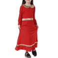 thumbnail image 5 of Coerni Toddler Girls Muslim Arab Dresses Long Sleeve Kids 𝐈slamic Long Dress A Line Birthday Wedding Loose Casual Lapel, 5 of 9