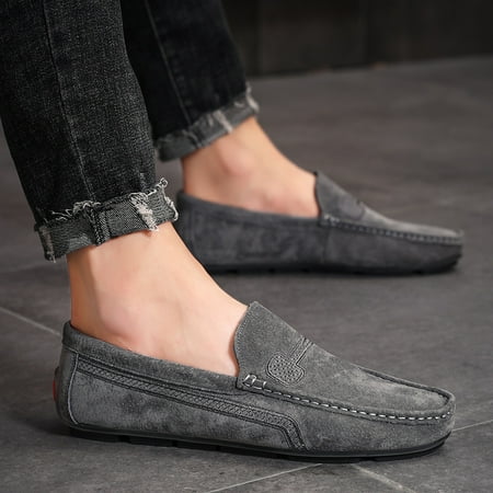 

Customizable Men‘s Loafer Shoes Stitching Details Rubber Sole Resistant Flat Heel Breathable Anti-Slip Slip On