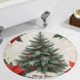 thumbnail image 3 of Christmas Pattern Snowflakes Christmas Trees Cartoon Santa Round Area Rugs for Bedroom Living Room, 6FT Soft Indoor Circle Carpets, Carpet Home Decor Floor Mat, 3 of 6