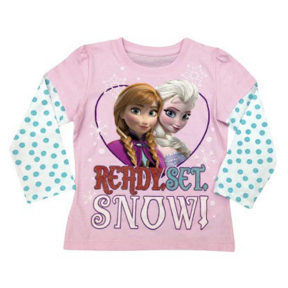 Disney Frozen Toddler Girls Pink Ready Set Snow T-Shirt Princess Anna ...