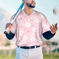 thumbnail image 5 of Lsque Easter Cute Rabbit Pattern Mens Polo Golf Shirts Funny Graphics Shorts Sleeve Button Shirts Baseball T-shirt-Medium, 5 of 7