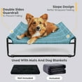 thumbnail image 3 of Veehoo Elevated Dog Bed with Dog Blanket, Outdoor Guardrail Raised Pet Cot, Large, Black Silver, 3 of 9