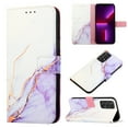 thumbnail image 1 of SaniMore Case for Samsung Galaxy A73 5G 6.7" 2022, PU Leather Case Luxury Marble Pattern Flip Kickstand Magnetic Clasp Cash Pocket Crossbody Lanyard Fashion Case for Girls Women, White/Purple, 1 of 7