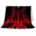 thumbnail image 2 of Gothic Moon Gothic Motif Holly Wreath Dark Fantasy, Festive Holiday Scene, Warm Flannel Blanket for Living Room and Family Room, Art Lovers Housewarming Gift, Festive Home Decor, 2 of 9