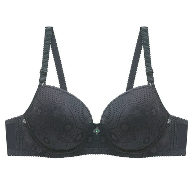 Htigea Soutien-Gorge à Armatures pour Femmes Bretelles Réglables Anti-Affaissement Soutien Élevé Lift Gris Foncé L