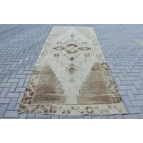 Turkish Rug, Old Rug, Wool Rug, Oushak Rug, 4.7x10.7 ft Large Rugs, Vintage Rug