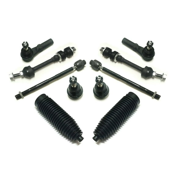 10 Pc Steering & Suspension Kit 2 Sway Bars   2 Ball Joints   2 Inner Tie Rod Ends   2 Outer Tie Rod Ends 2 Bellow Boots Fits select: 2002-2005 DODGE RAM 1500