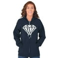 thumbnail image 3 of Diamond Dripping Fashionable Girly Zip Up Hoodie Men's Women's Brisco Brands M, 3 of 6