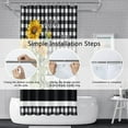 thumbnail image 6 of Buffalo Plaid Shower Curtain Farmhouse Sunflowers You are my Sunshine Themed Shower Curtains for Bathroom Bathtubs Decor Washable Durable Polyester Fabric 72x84 Inch with Hooks, 6 of 6
