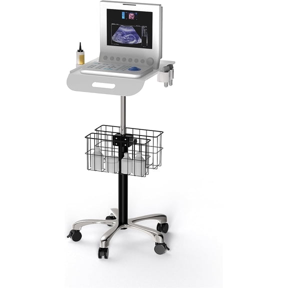 Pochar Medical Trolley Cart with Wheels - Stainless Steel Rolling Medical Cart for Laptop Scanner Ultrasound EKG, Ideal for Dental Offices, Hospitals, Labs