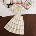 thumbnail image 4 of THDHVS Outfits for Girls,Toddler Girl Outfits,Solid Color Ruffle Sleeve Off Shoulder Top and Full Skirt Set for Girls Summer Party Outfit 10-11 Years, 4 of 9