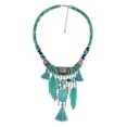 thumbnail image 2 of maskred Exquis Turquoise Pompons Choker Bohème Déclaration Collier Vert 45 + 8cm 1Set, 2 of 6