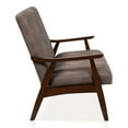 thumbnail image 3 of Furniture of America Kikee Faux Leather Cushioned Loveseat Bench in Brown, 3 of 7
