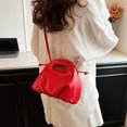 thumbnail image 3 of Bolso Bandolera Nube Cuero PU Con Cordón Mano Sólido Plisado para Mujer, 3 of 9