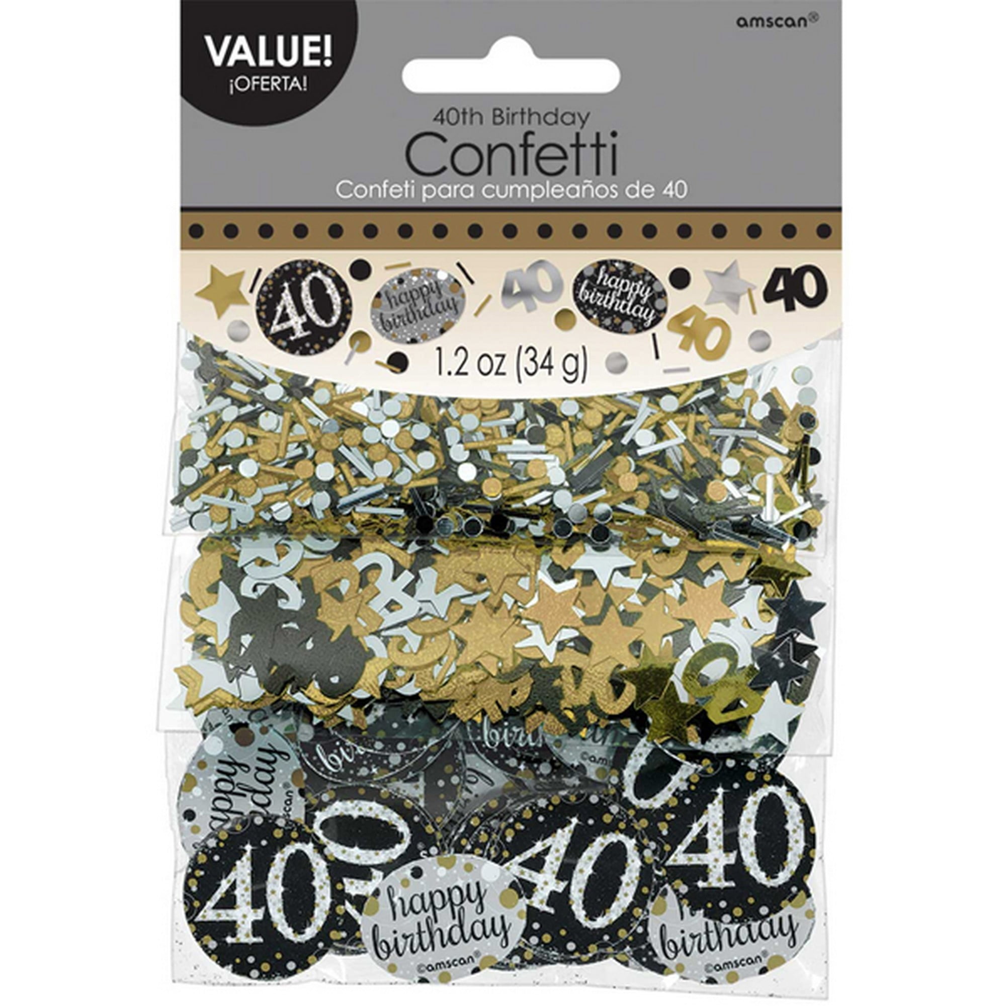 50 amscan International Confetti Metallic No Black/Silver
