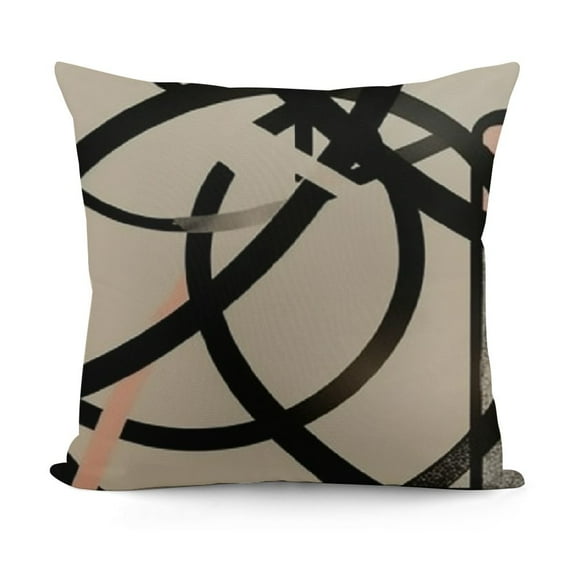 YINGXI Black and Cream Pillow Covers, Modern Abstract Black Tan Decorative Throw Pillow Cases Outdoor Farmhouse Minimalist Art Line Cushion Covers Sofa Couch Bed Decor 12x12in