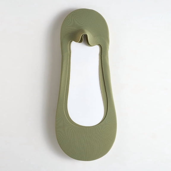 XmhyTop-A Green No-Show Socks, 5 Pairs Invisible Non Slip Socks for Flats, One Size Hidden Socks