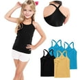 thumbnail image 5 of zbxnLI 4 Pack Girls Camisole Tops Toddler Girls Dance Racerback Tank Tops Sleeveless Basic Undershirts, 5 of 6
