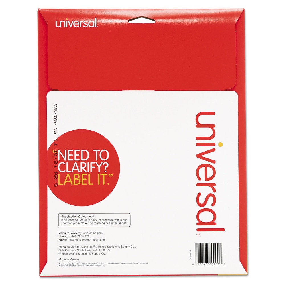 Universal Laser Printer Permanent Labels, 1 x 2 5/8, White, 750/Pack -UNV80101 - image 2 of 2