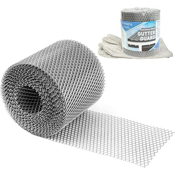 Gutter Guard 5 inch, 304 Stainless Steel Gutter Sceen Mesh Roll, Leaf Filter Gutter Protection, Leaf Guards for Leaves, Branches, Debris, 40 Feet$$Tools & Hardware Other