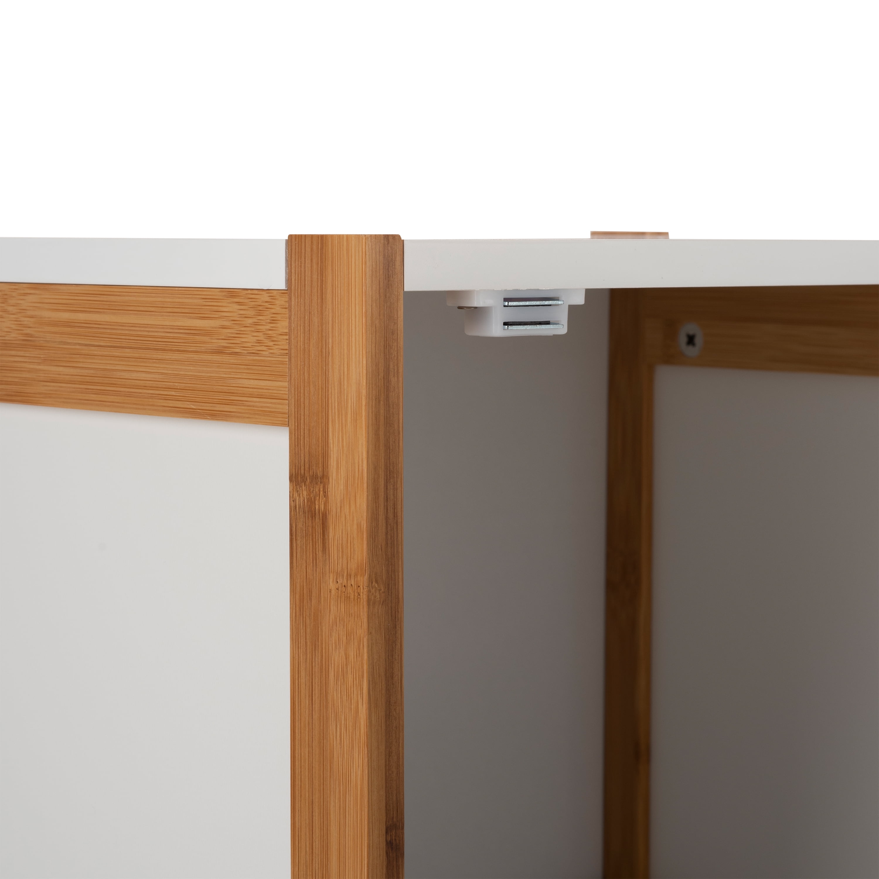 Organize It All 2 Shelf Bamboo Floor Cabinet in White