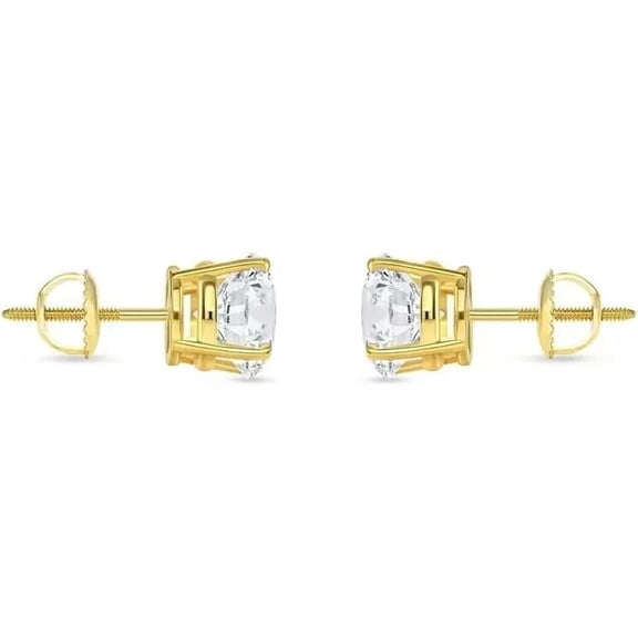 4.5 Ct Round Cut Diamond Stud Earrings Solid Real 18k gold plated Screw Back Basket Earring For Women's Gift 10pcs