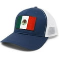 thumbnail image 6 of Mexico Flag Hat for Men and Women – El Tricolor Snapback Trucker Baseball Cap by International Tie (Navy/White), 6 of 6