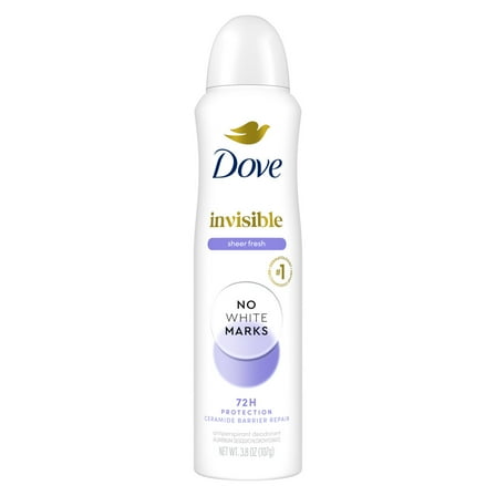 Dove Advanced Care Antiperspirant Deodorant Dry Spray Invisible Antiperspirant Tested on 100 Colors Sheer Fresh Anti-stain Antiperspirant with Sweat Protection,3.8 oz