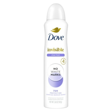 Dove Advanced Care Antiperspirant Deodorant Dry Spray Invisible Antiperspirant Tested on 100 Colors Sheer Fresh Anti-stain Antiperspirant with Sweat Protection,3.8 oz