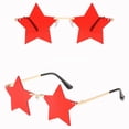 thumbnail image 3 of Star Shaped Sunglasses Fashion Rimless Pentagram Eyewear for Party Festival Costume Accessory Red, 3 of 4