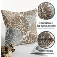 thumbnail image 5 of Brown Flower Pillow Covers 20x20 Set of 2 Grey Gray Dahlia Modern Geometry Floral Decorative Throw Pillows Outdoor Farmhouse Holiday Pillowcases Cushion Case Decor for Home Sofa Couch Bed, 5 of 6