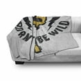 thumbnail image 2 of Rock and Roll Soft Flannel Fleece Throw Blanket, Born to Be Wild Calligraphy Skull Shaped Guitar, Cozy Plush for Indoor and Outdoor Use, 60" x 80", Earth Yellow Grey, by Ambesonne, 2 of 5