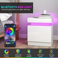 thumbnail image 4 of HOMCOM Nightstand Set of 2, Side Table with LED Lights, White, 4 of 10