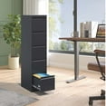 thumbnail image 3 of 2-5 Drawer Metal Vertical File Cabinet with Lock Office Home Steel Vertical File Cabinet for A4 Legal/Letter Size, 3 of 12