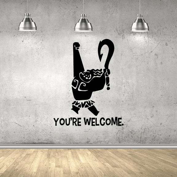 You're Welcome - Maui Moana Disney Movie Character Maui and Fish Hook Kids Room Decor Vinyl Wall Art Sticker Wall Decal Home Kids Study Room Boys Girls Room Décoration Décor Size (10x8 inch)